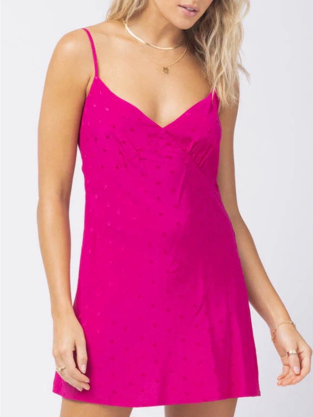 L Space MOONLIT Slip Dress Chemise in Bougainvillea Hot Pink NWT, Size XL